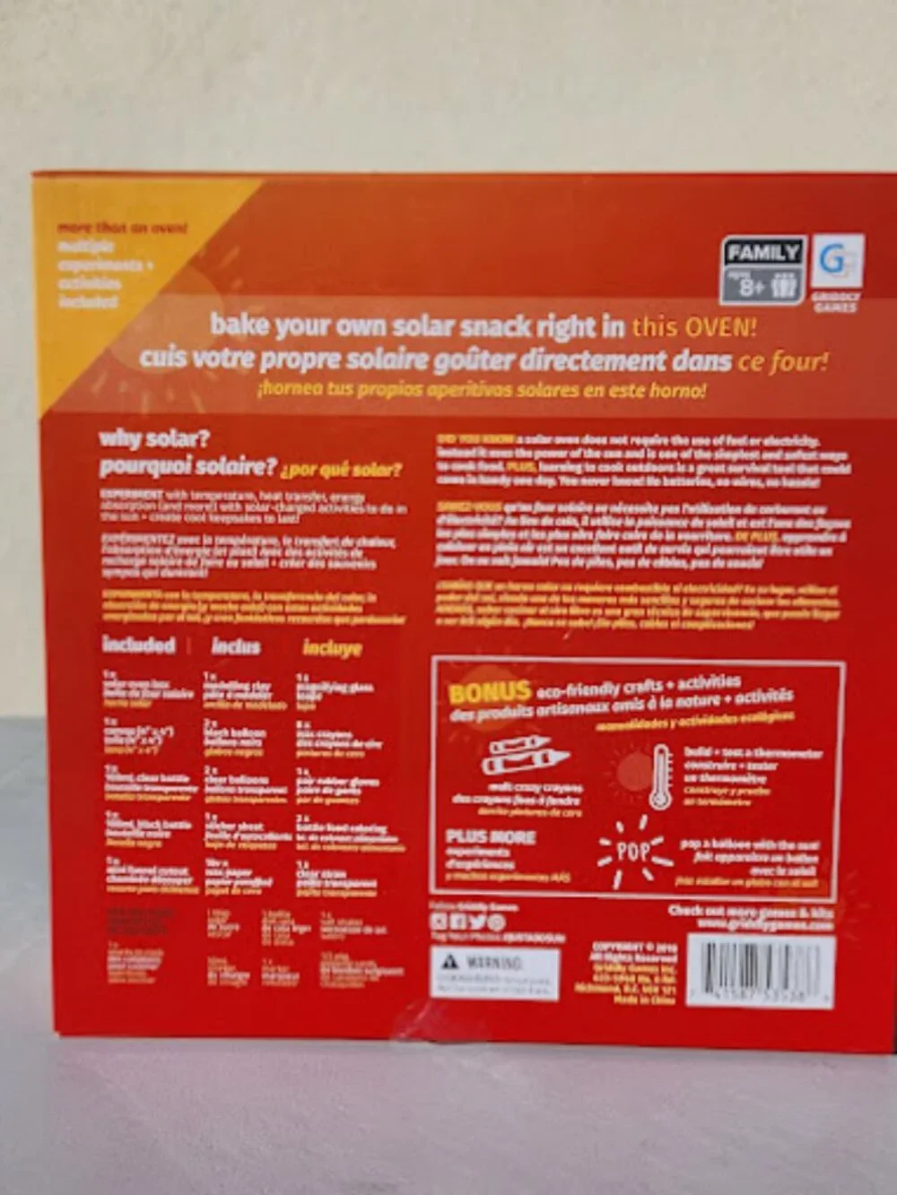Griddly Games Just Add Sun Solar Science Art Kit Solar Oven Cooking Chemistry Ki